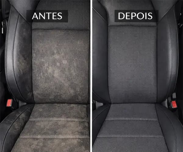 Antes e depois — higienização automotiva pela Higieniza+